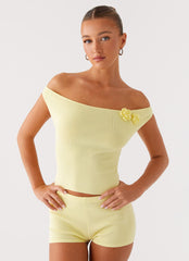 Aliah Knit Top - Yellow