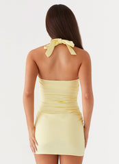 Annalissa Linen Mini Dress - Yellow