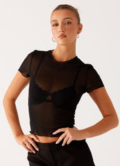 Dalton Mesh T Shirt - Black