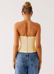 Dreamy Skies Strapless Top - Heirloom Floral