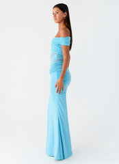 Either Way Maxi Dress - Turquoise Blue