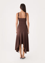 Elixia Midi Dress - Chocolate