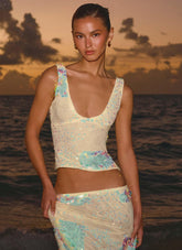 Erinah Sequin Top - Yellow