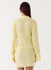 Farretti Shirt Mini Dress - Pale Yellow