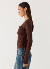 Francis Long Sleeve Top - Chocolate