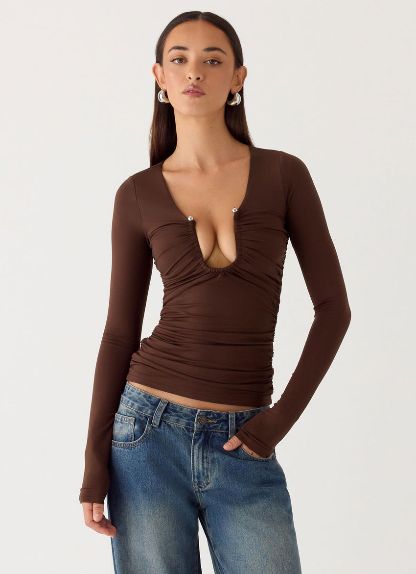 Francis Long Sleeve Top - Chocolate
