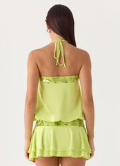 Gala Sequin Mini Dress - Lime