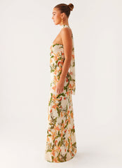 Gali Strapless Maxi Dress - Floral Print