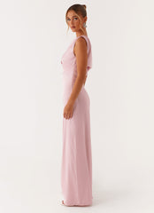 Heart Of Glass Satin Maxi Dress - Pink