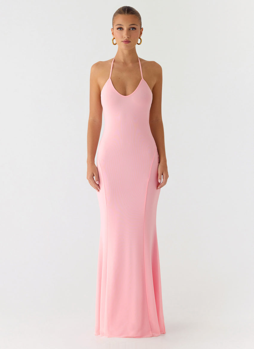 Jolin Halter Maxi Dress - Baby Pink
