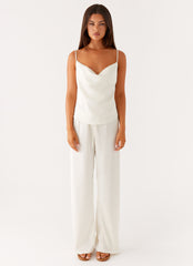 Kaia Cowl Neck Top - Butter