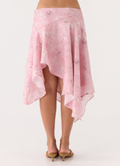 Kia Low Rise Asymmetrical Midi Skirt - Vintage Floral