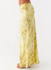 Kylo Low Rise Maxi Skirt - Yellow Tie Dye