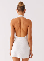 Love Line Halter Mini Dress - White