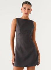 Lulita Mini Dress - Charcoal Grey