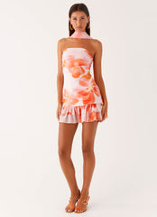 Manon Scarf Mini Dress - Blushing Blossom