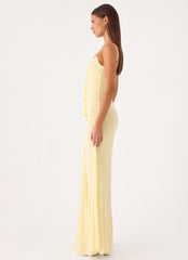 Marcia Flower Maxi Dress - Yellow