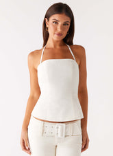 Maya Backless Top - Pearl