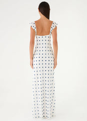 Roma Notte Maxi Dress - Porcelain Blue Polka Dot