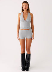 Roxy Halter Top - Grey