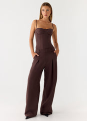 Sora Low Rise Pant - Dark Chocolate