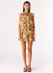 Zulla Backless Mini Dress - Laguna Print