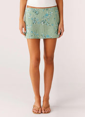 Adored By You Mini Skirt - Mint