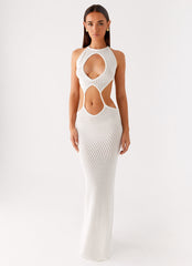 Caicos Crochet Maxi Dress - White