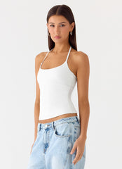 Chauncey Halter Top - White