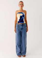 Dreamy Skies Strapless Top - Heirloom Floral