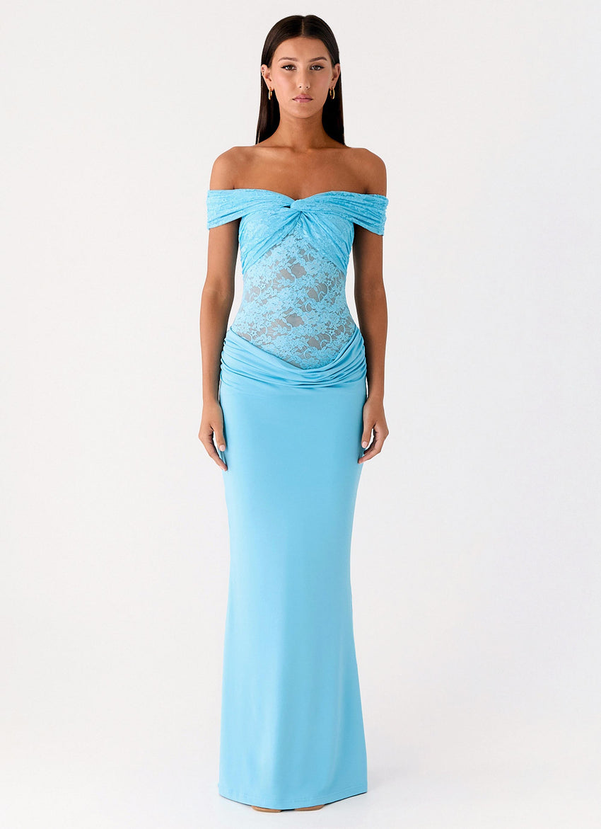 Either Way Maxi Dress - Turquoise Blue