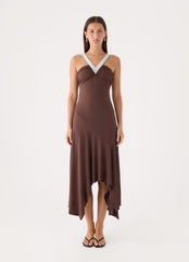 Elixia Midi Dress - Chocolate