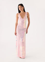 Erinah Sequin Maxi Dress - Pink