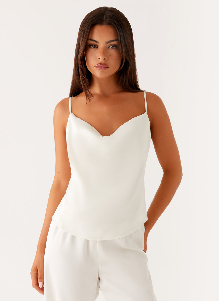 Kaia Cowl Neck Top - Butter