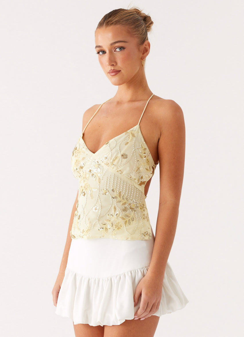 Kamilla Sequin Cami Top - Yellow