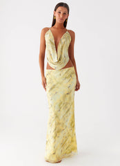 Kylo Low Rise Maxi Skirt - Yellow Tie Dye