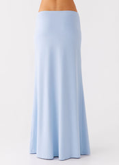 Like A Flower Maxi Skirt - Baby Blue