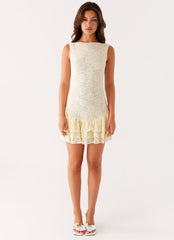 Manuka Ruffle Mini Dress - Yellow