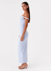 Arabella Twist Shoulder Maxi Dress - Blue