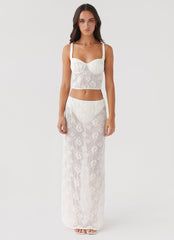 In the Clouds Maxi Skirt - Ivory Petal