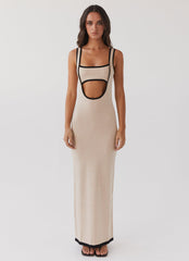 Lost In Paris Knit Maxi Dress - Tapioca
