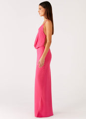 Pure Heart Cowl Maxi Dress - Fuchsia