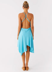 Salt Kiss Midi Dress - Turquoise