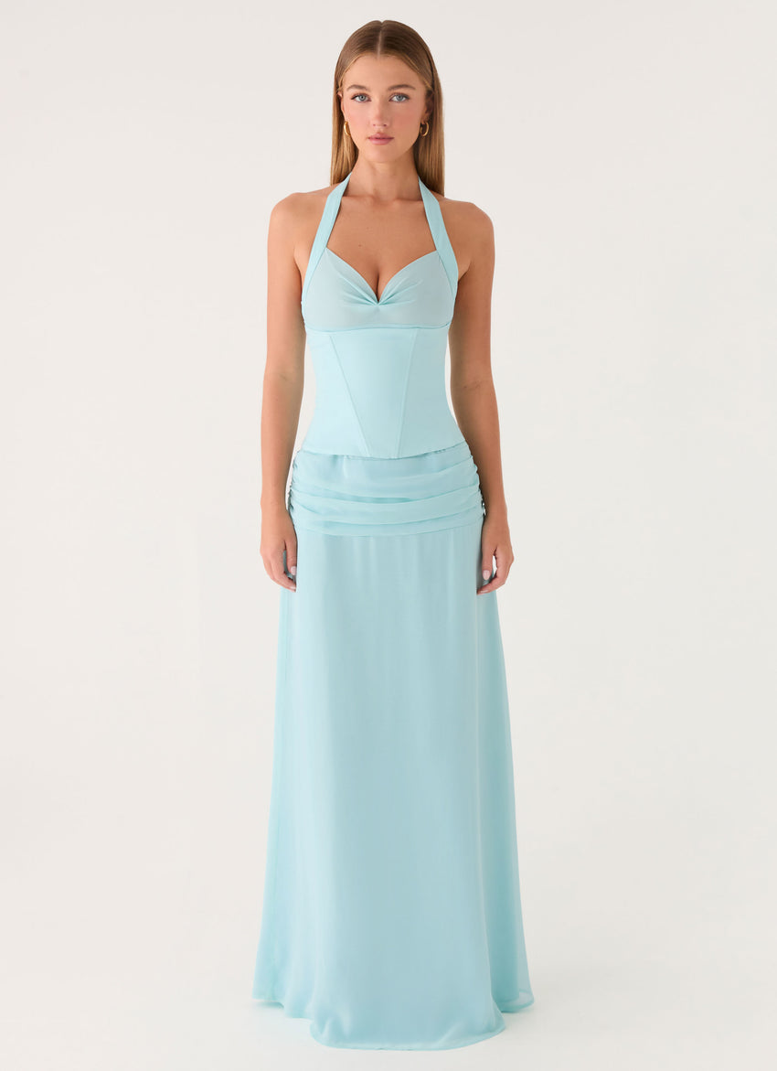 Soneva Corset Maxi Dress - Aqua