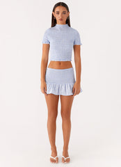 Sweetest Pie T Shirt - Baby Blue Gingham