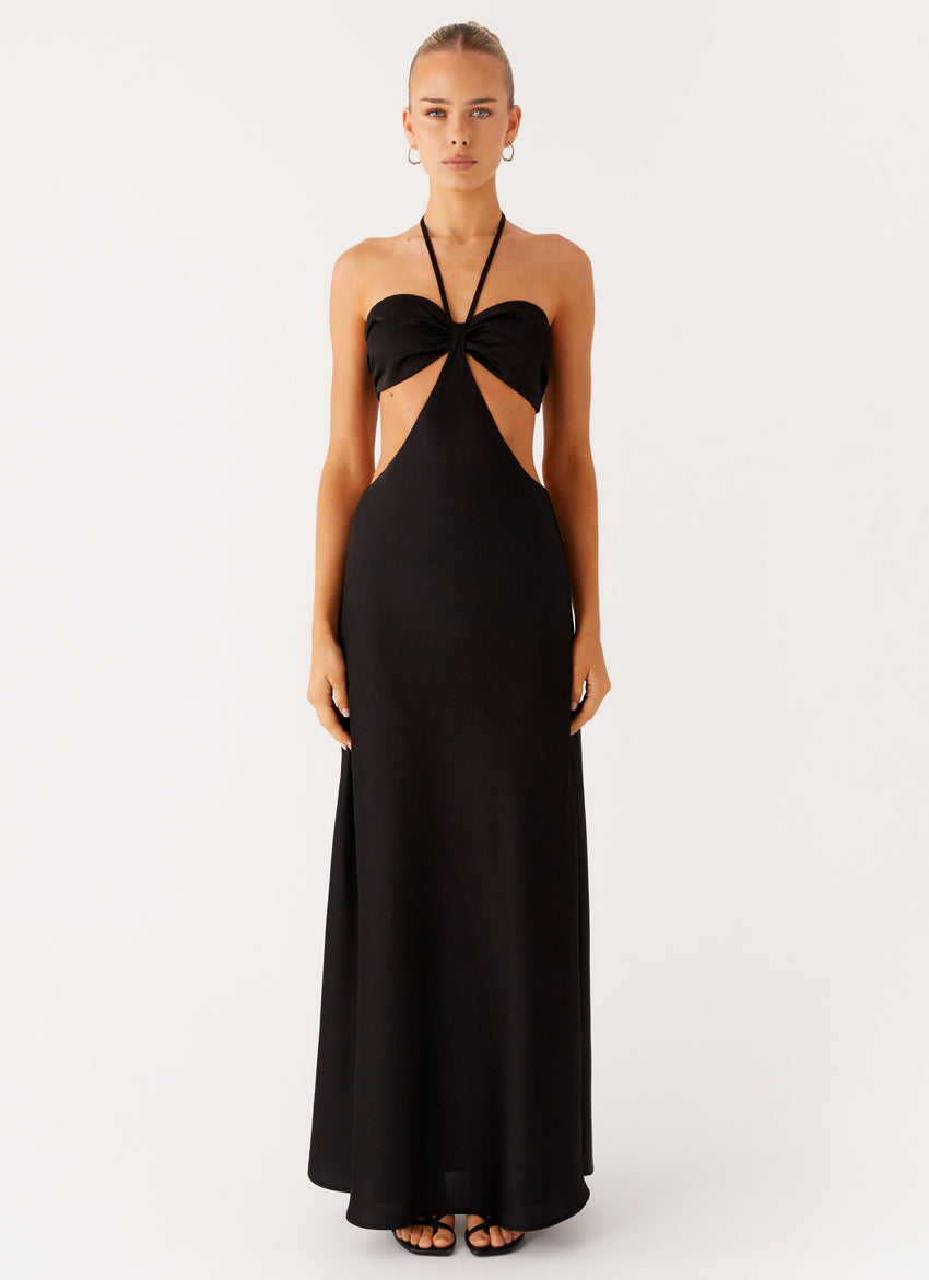 Sweetheart Cut Out Maxi Dress - Black